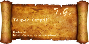 Tepper Gergő névjegykártya